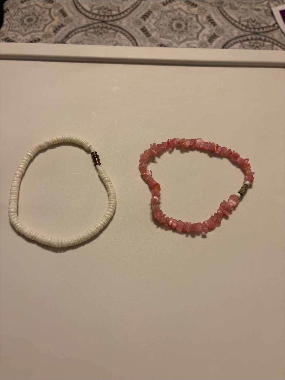 Pink Chip Bead Stretch Bracelet - Women's Layering Bracelet